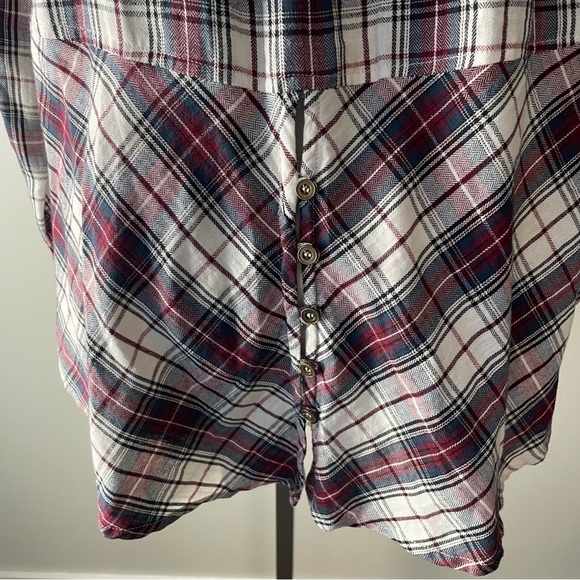 Lola P Studded Western Cowgirl Shirt Plaid Flannel Grunge 100% Cotton Size Large - Picture 2 of 9